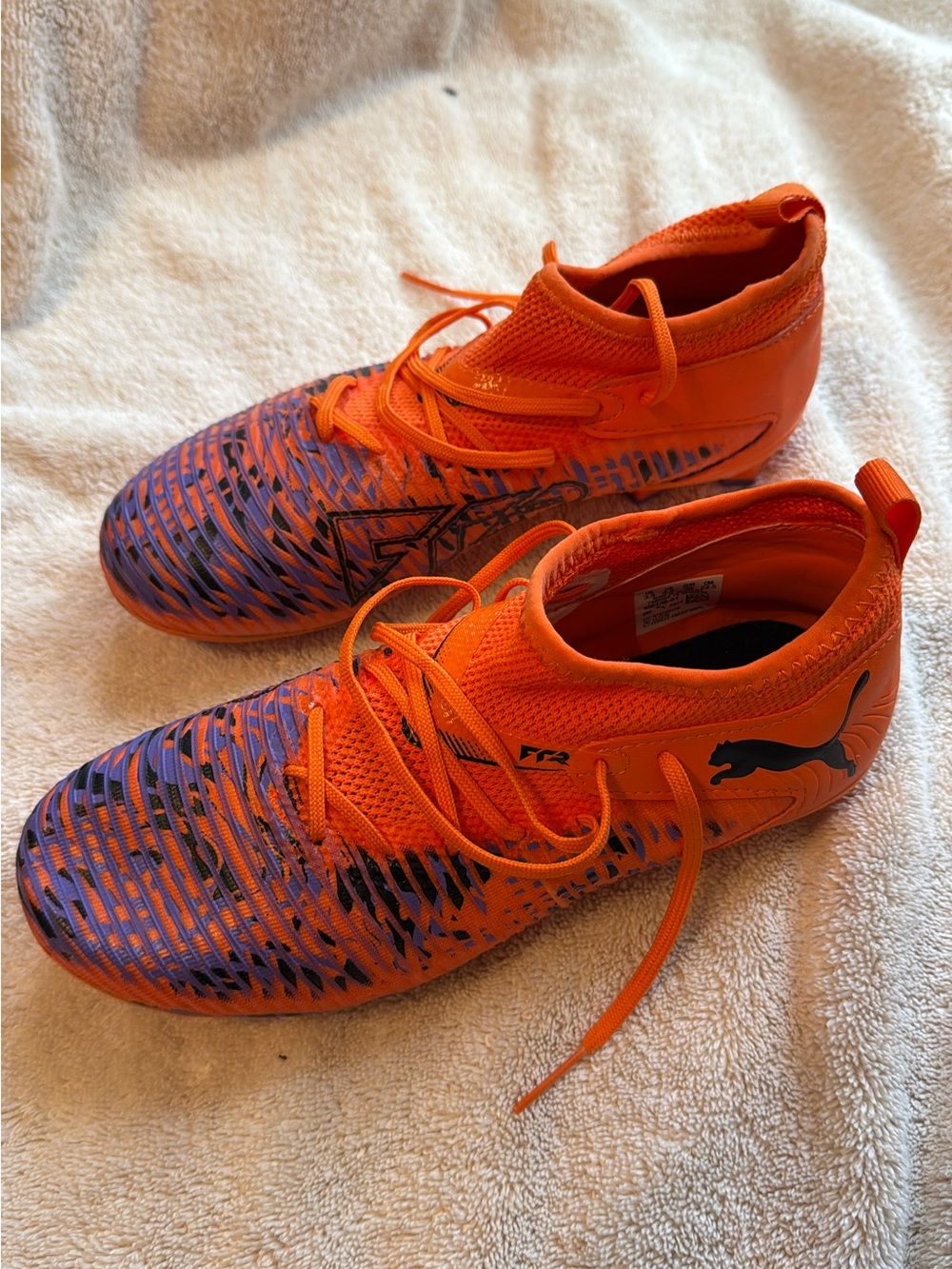 Puma Kids Orange and Purple Soccer Cleats